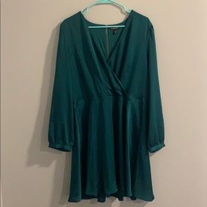 Emerald Green Wrap Dress